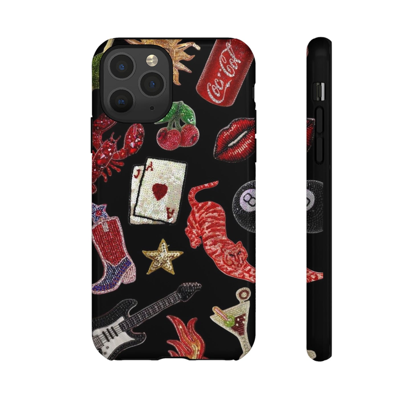 Retro Patch Motif Tough Case