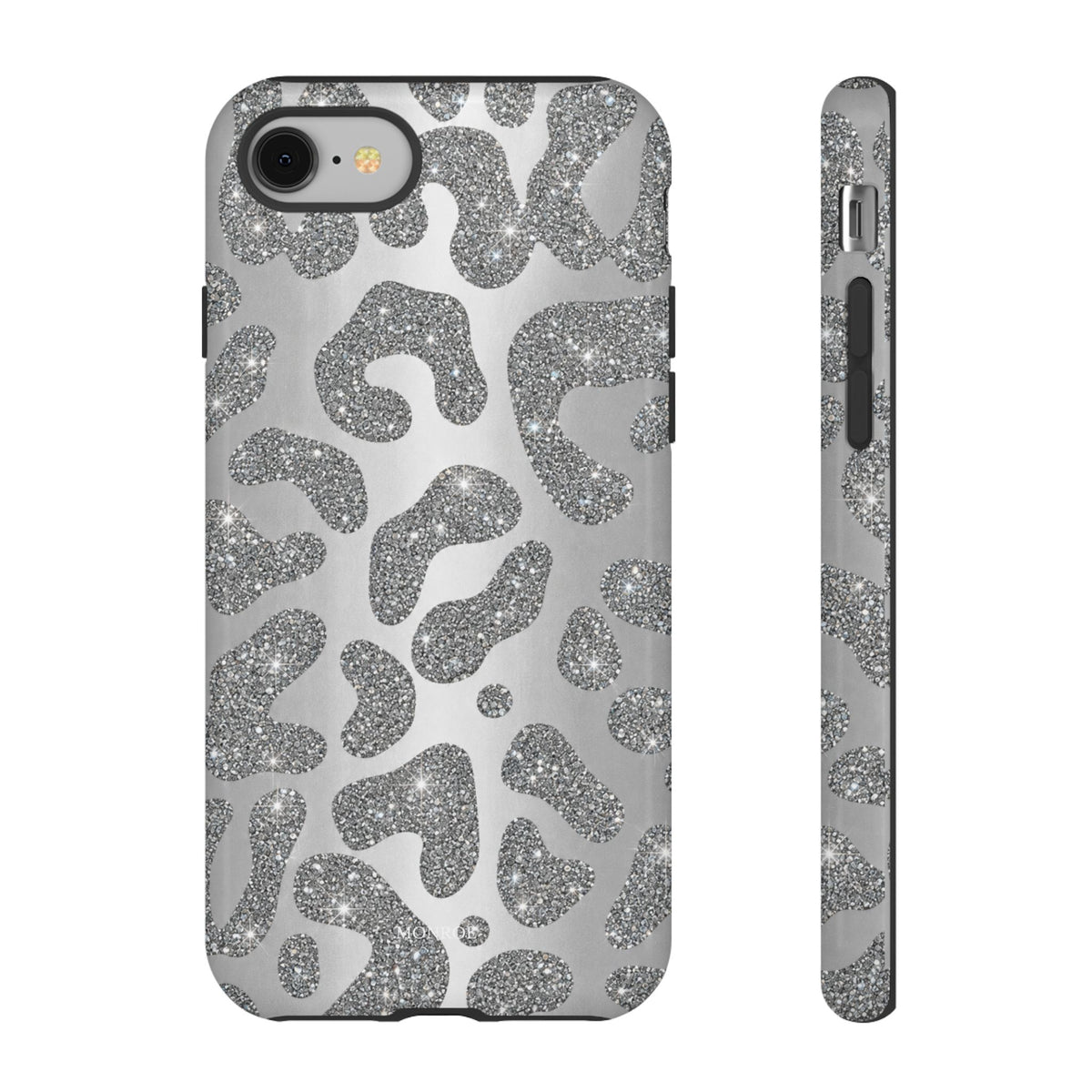 Silver Glitter Leopard Tough Case