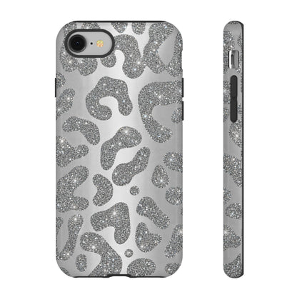 Silver Glitter Leopard Tough Case