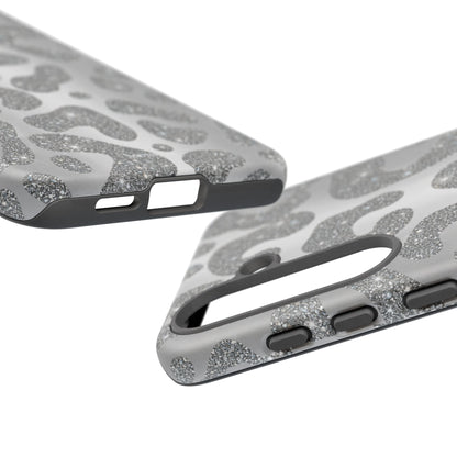Silver Glitter Leopard Tough Case