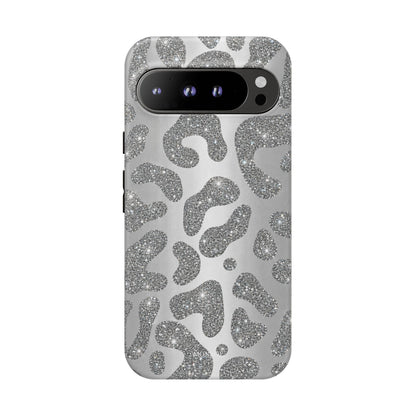Silver Glitter Leopard Tough Case