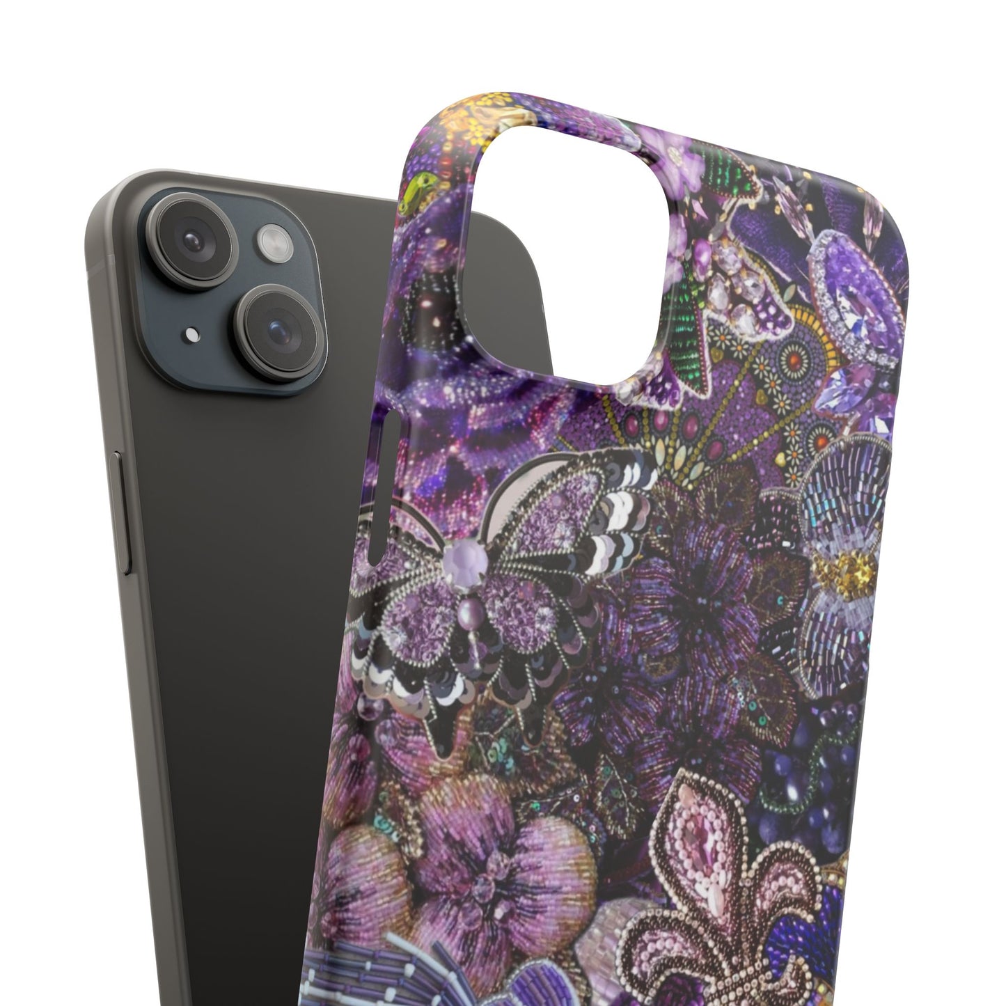 Purple Floral Butterfly Case
