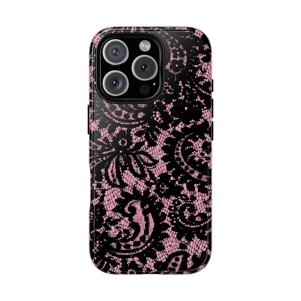 Pink Lace Pattern Tough Phone Case