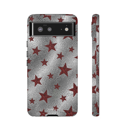 Silver Red Starry Tough Case