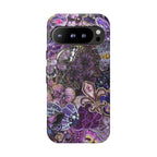 Purple Fleur-de-Lis Floral Tough Phone Case