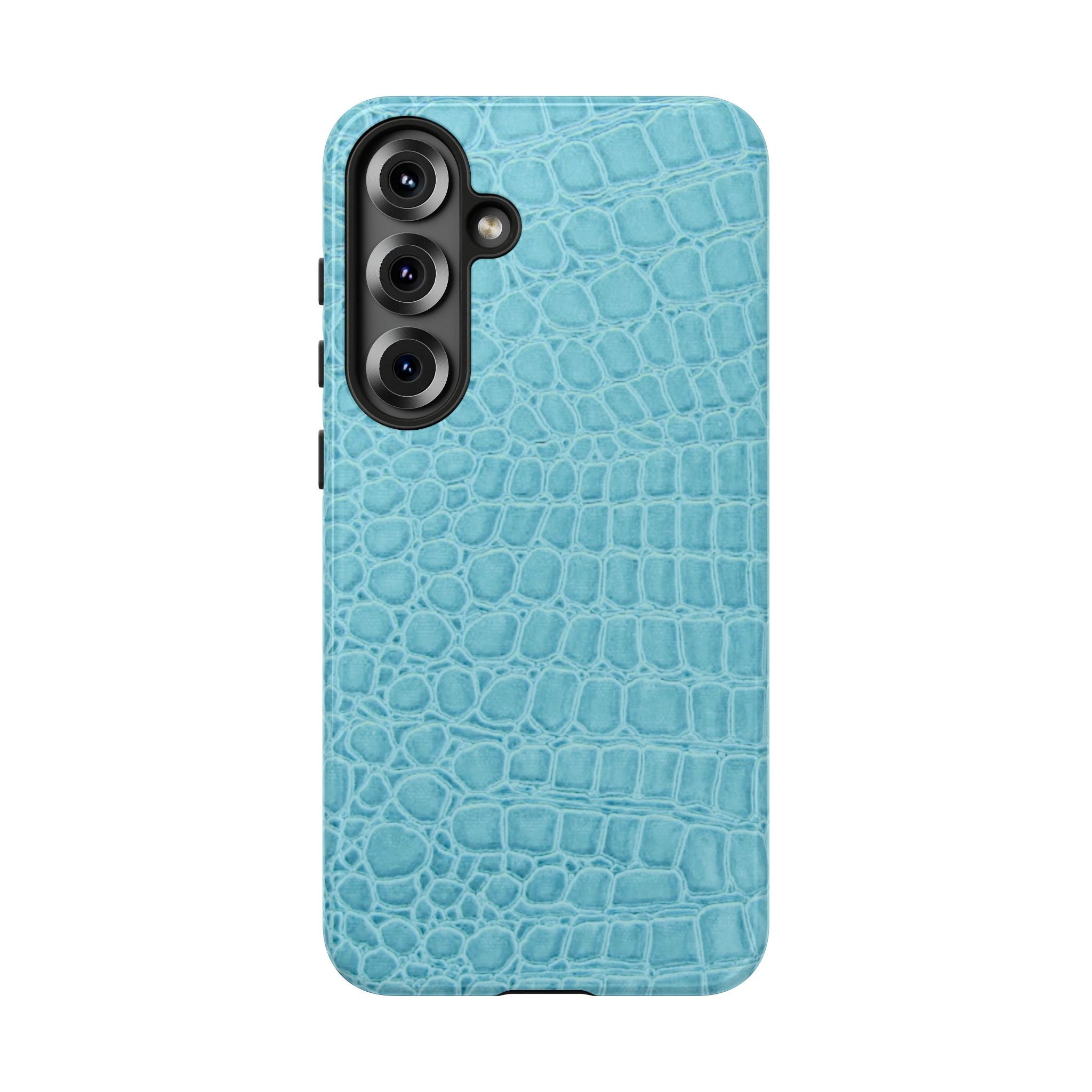 Croc Embossed Turquoise Phone Case