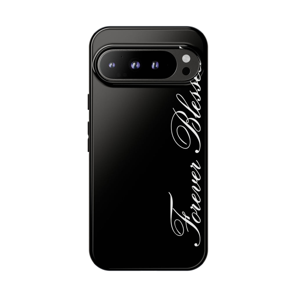 "Forever Blessed" Black Phone Cover