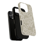 White Lace Pattern Tough Phone Case