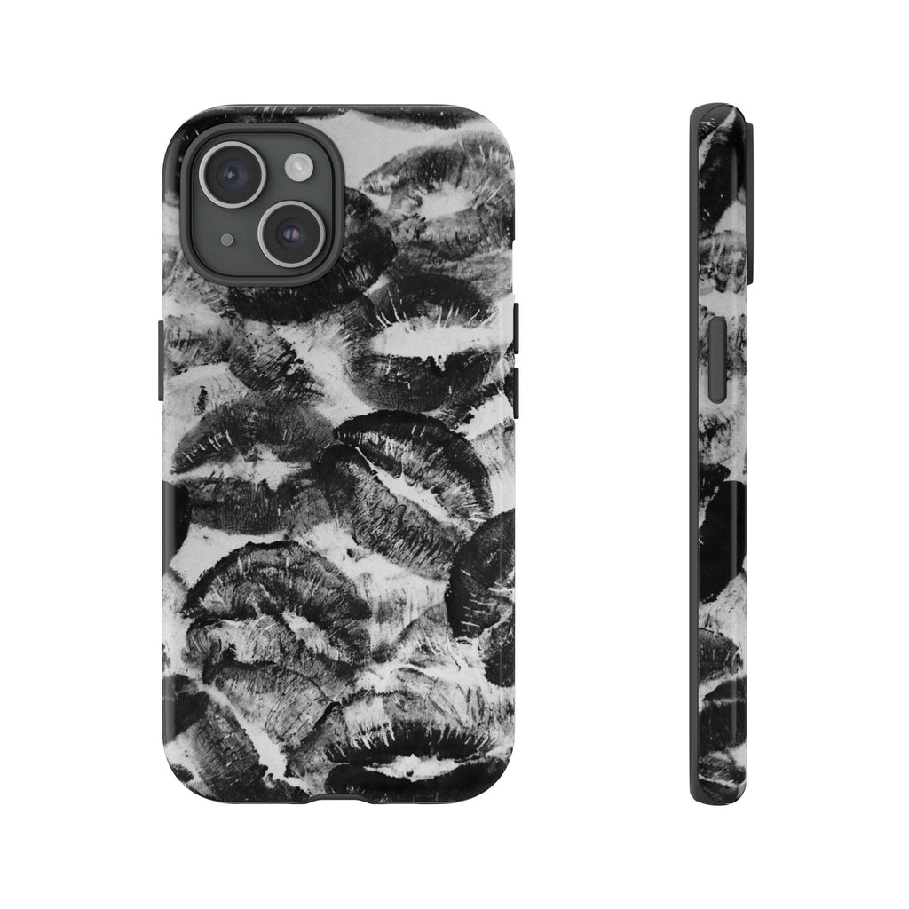 Black and Kiss Design Phone Case