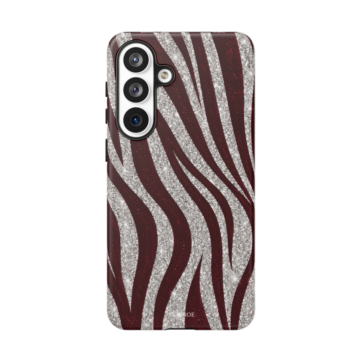 Burgundy Zebra Glitter Tough Case