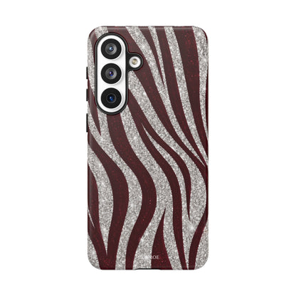 Burgundy Zebra Glitter Tough Case
