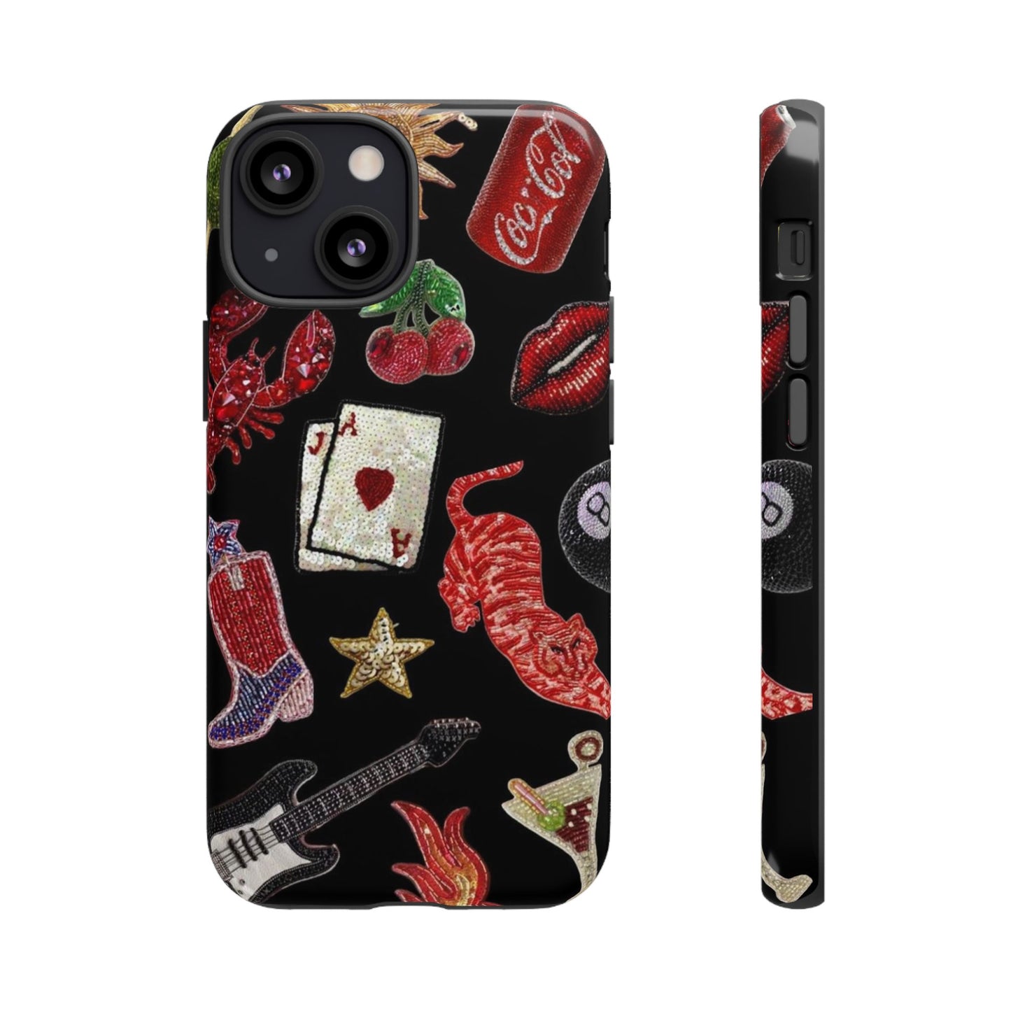 Retro Patch Motif Tough Case