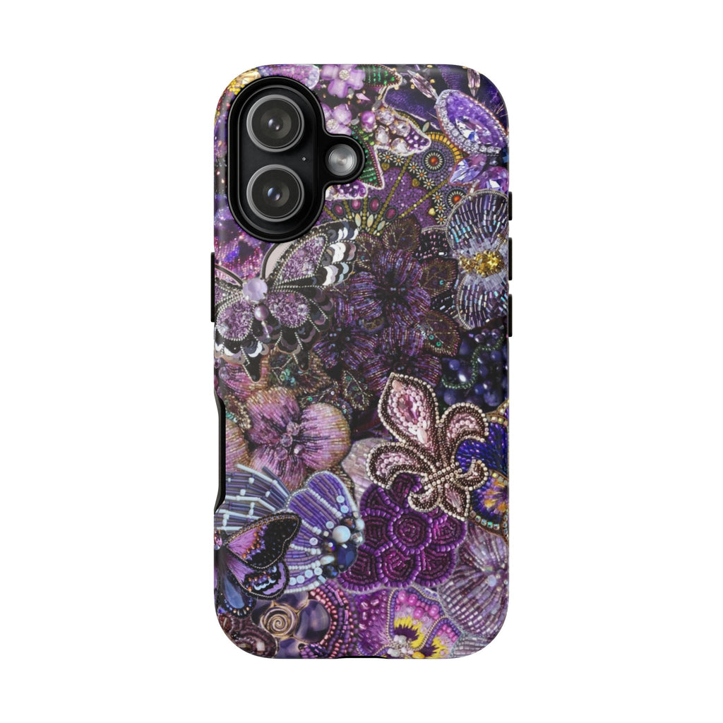 Purple Fleur-de-Lis Floral Tough Phone Case