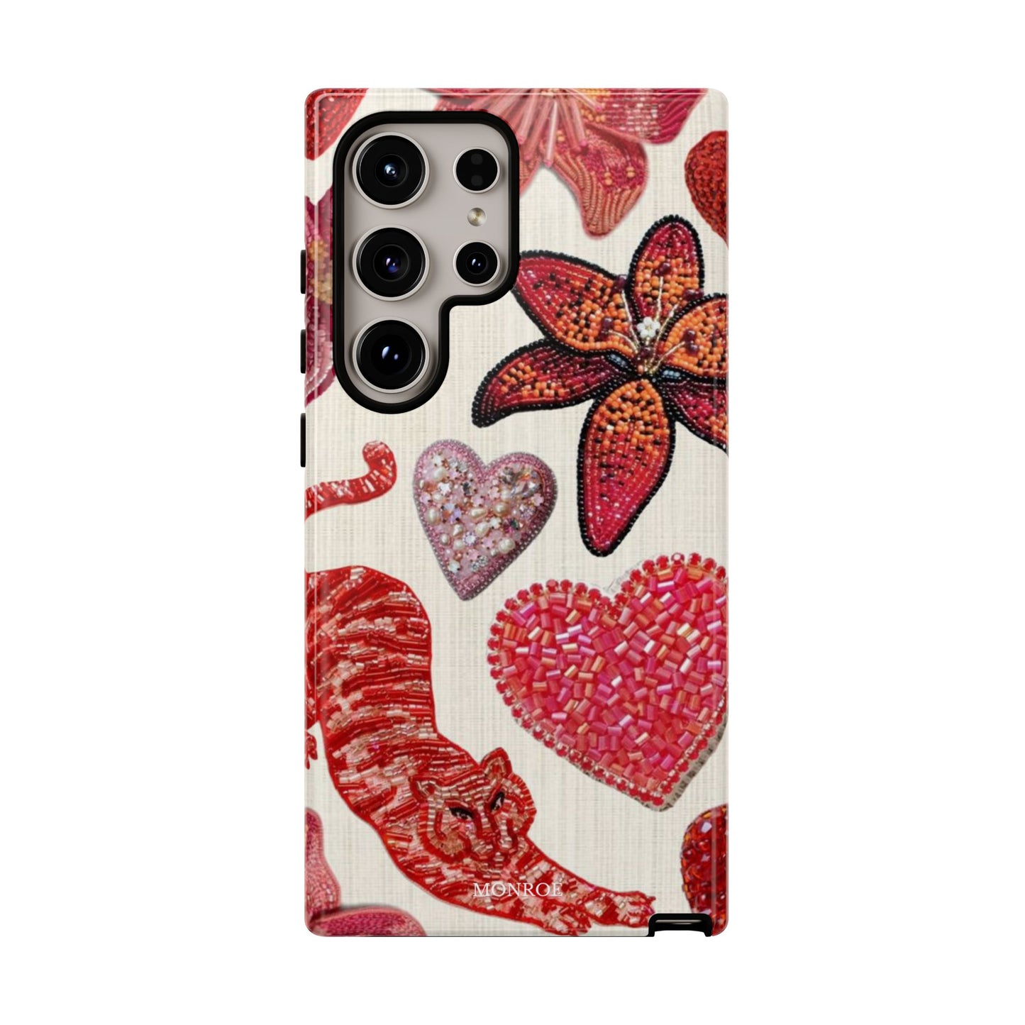Floral & Heart Pattern Tough Case