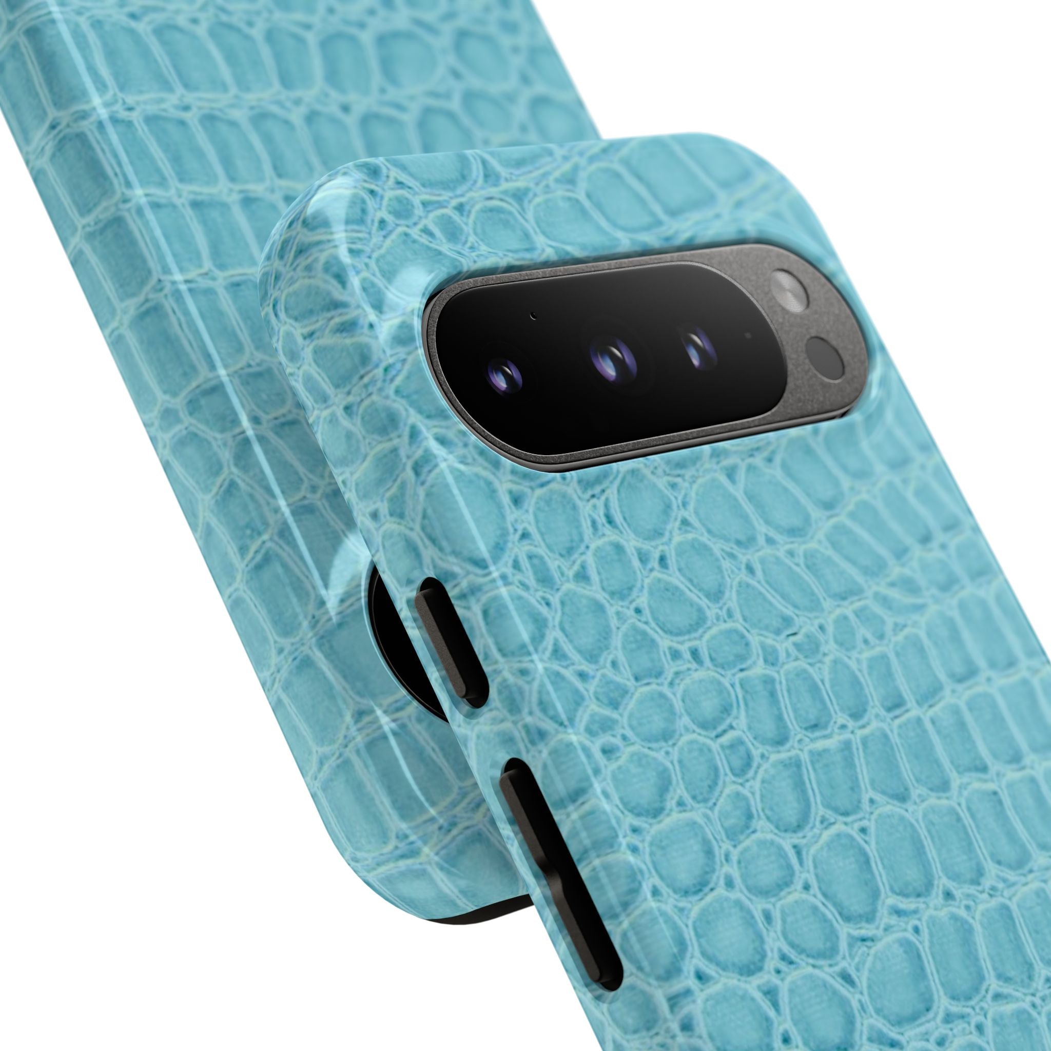 Croc Embossed Turquoise Phone Case