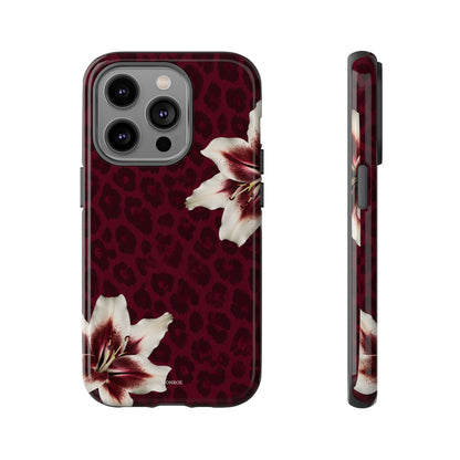 Burgundy Lily Leopard Tough Case