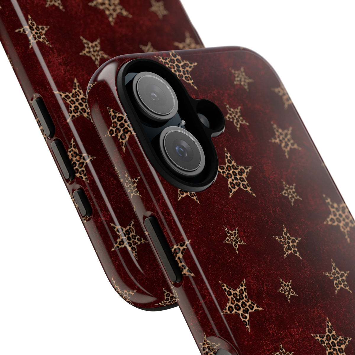 Burgundy Leopard Star Tough Case