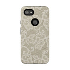 White Lace Pattern Tough Phone Case