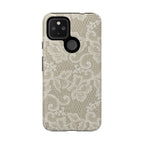 White Lace Pattern Tough Phone Case
