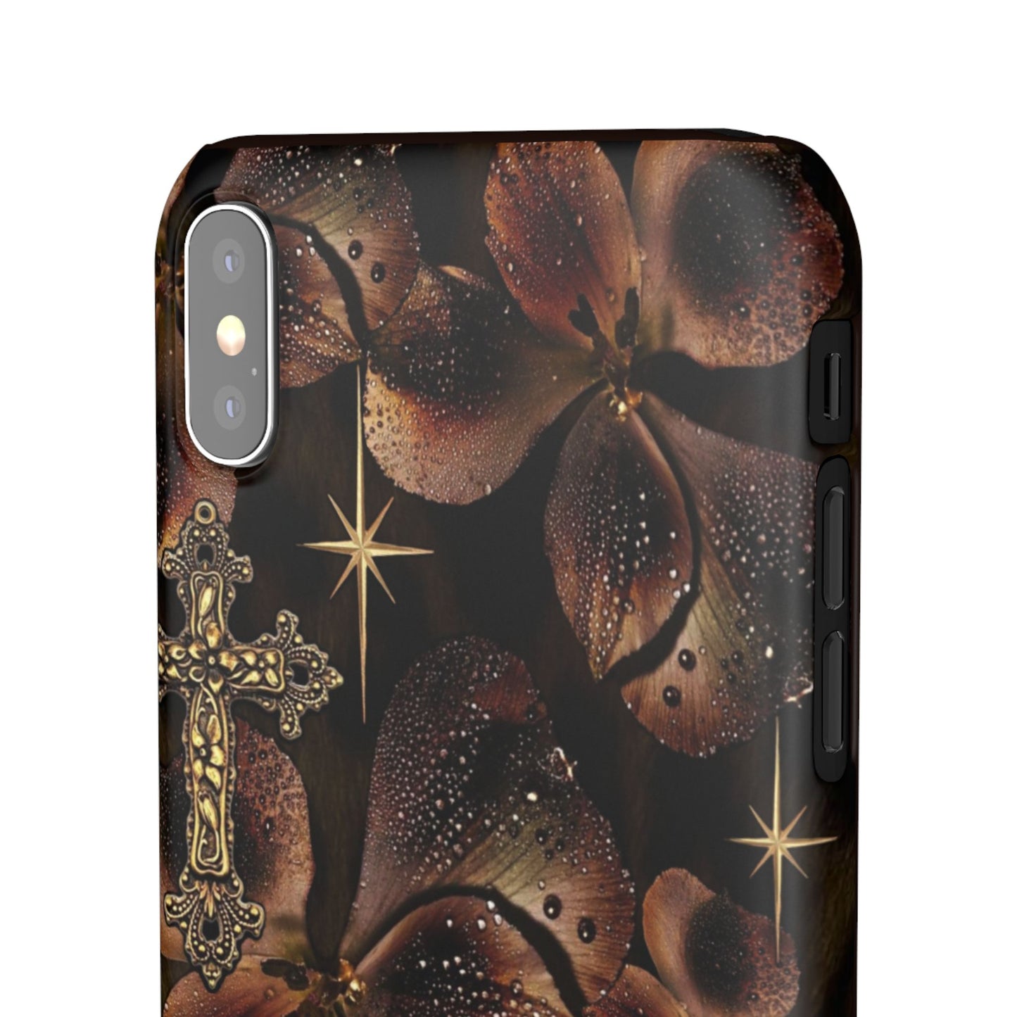 Brown Floral Cross Case