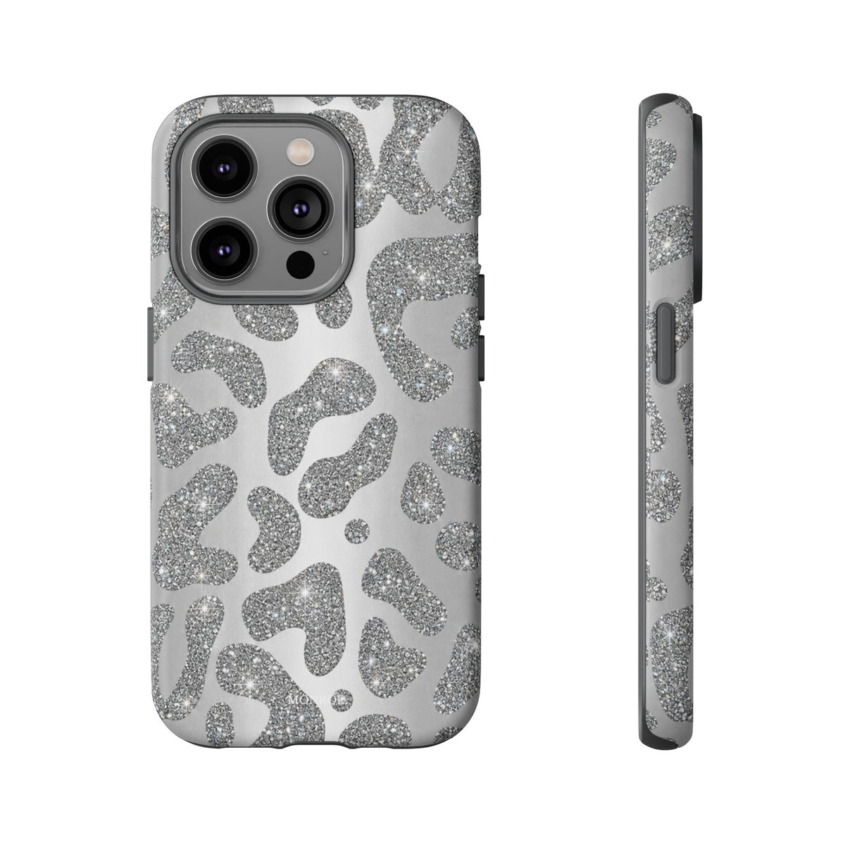 Silver Glitter Leopard Tough Case