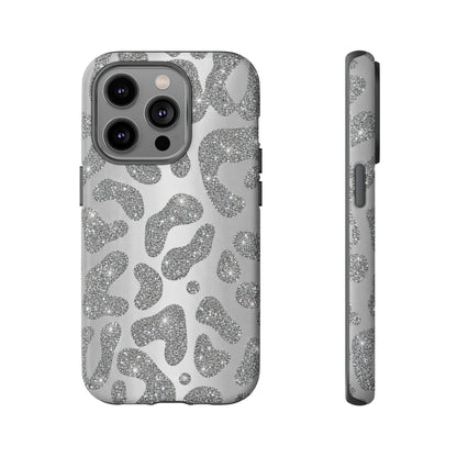 Silver Glitter Leopard Tough Case