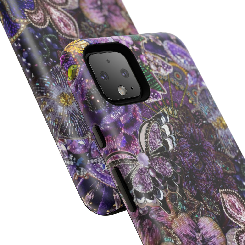 Purple Fleur-de-Lis Floral Tough Phone Case