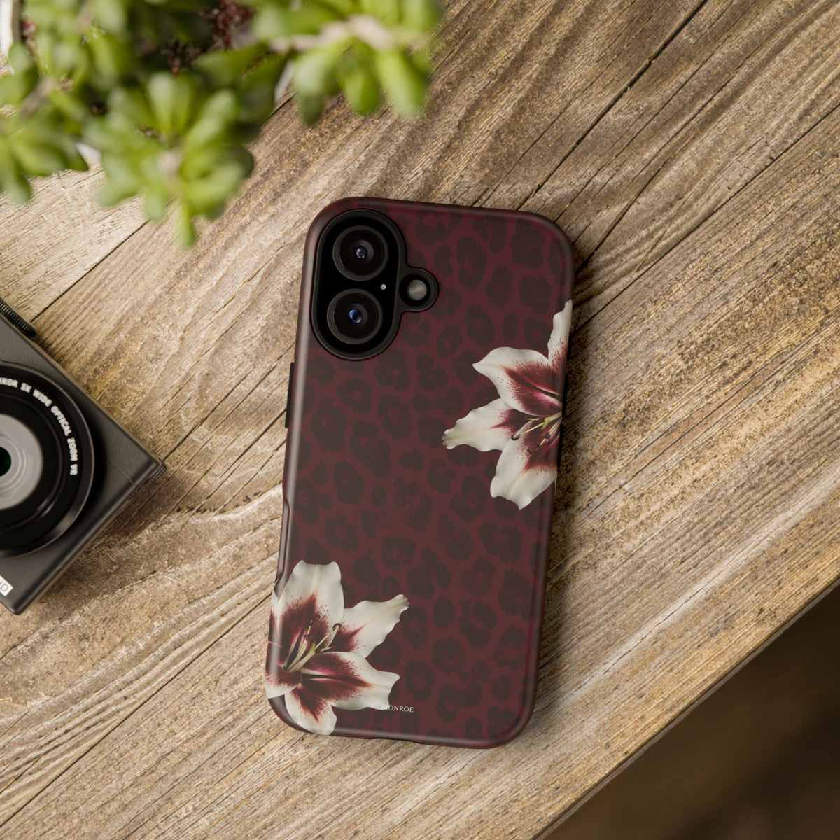 Burgundy Lily Leopard Tough Case