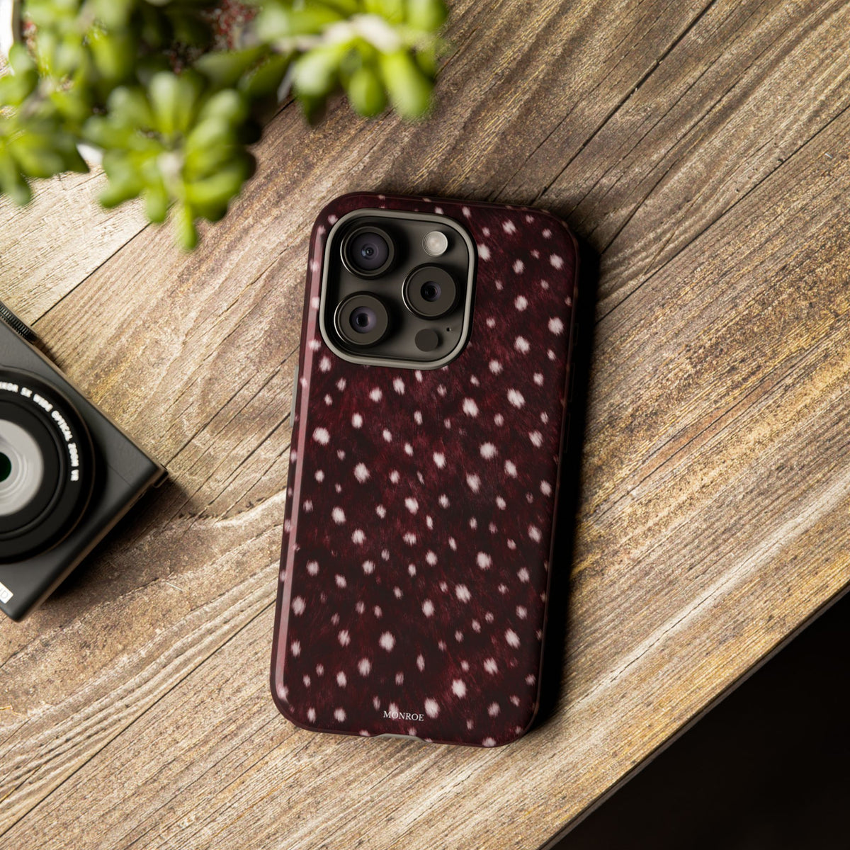 Burgundy Spotted Fur Tough Case