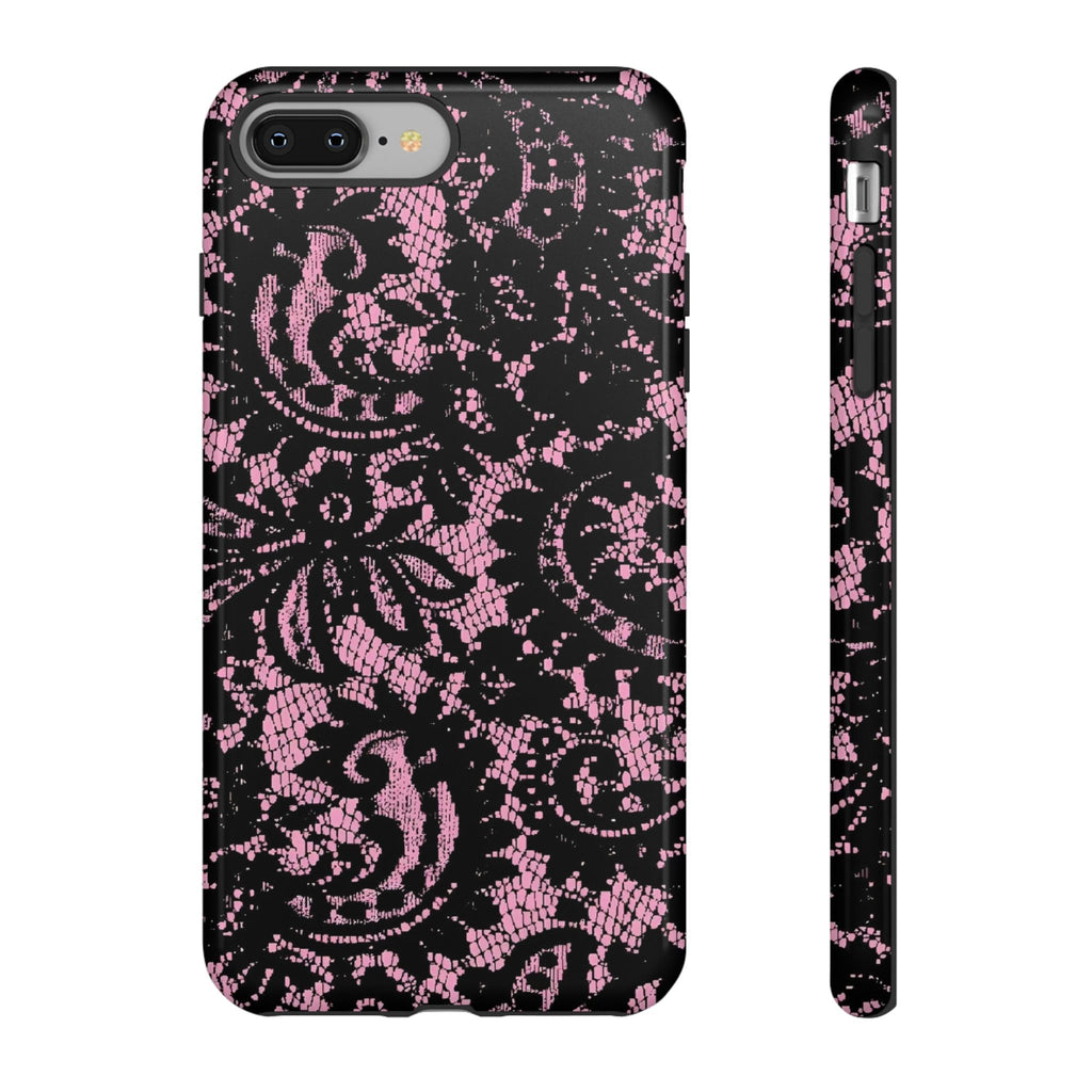 Pink Lace Pattern Tough Phone Case