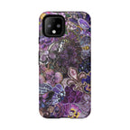 Purple Fleur-de-Lis Floral Tough Phone Case