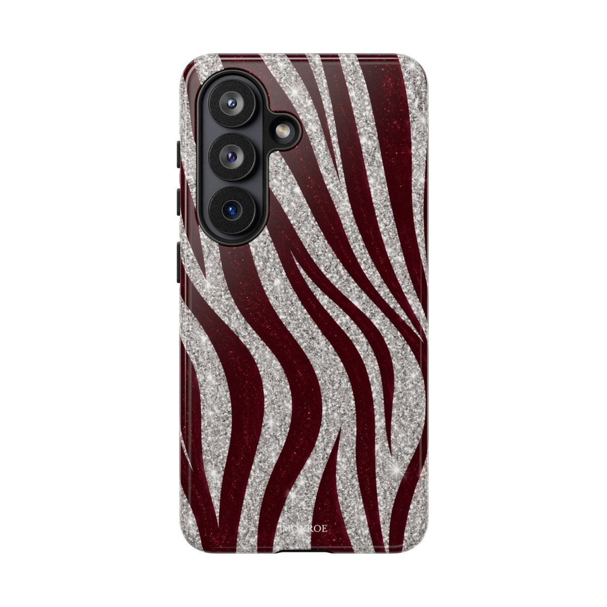 Burgundy Zebra Glitter Tough Case