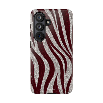 Burgundy Zebra Glitter Tough Case
