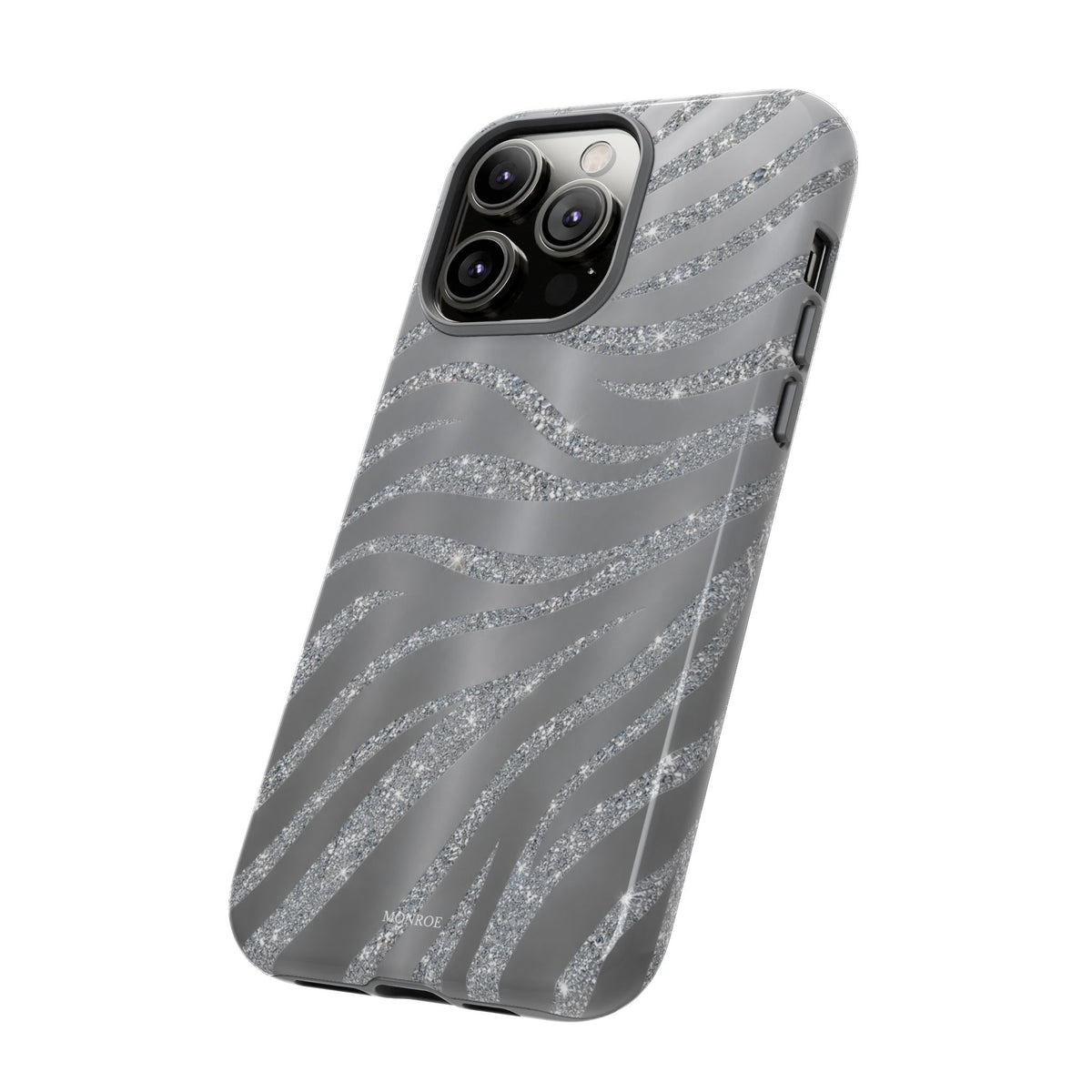 Silver Glitter Zebra Tough Case