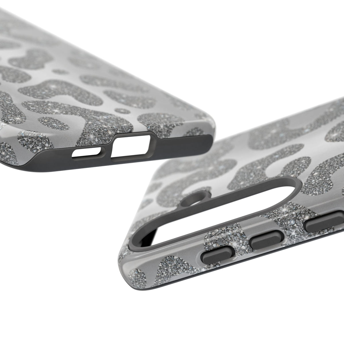 Silver Glitter Leopard Tough Case