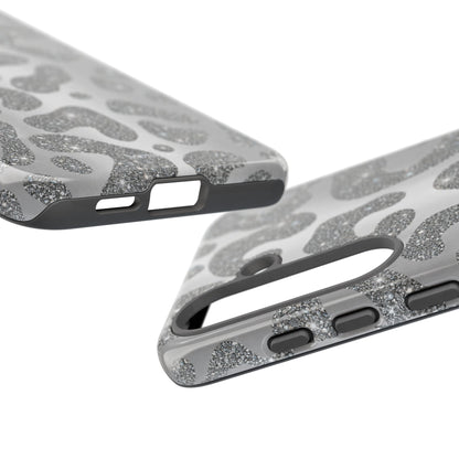 Silver Glitter Leopard Tough Case