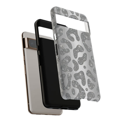 Silver Glitter Leopard Tough Case
