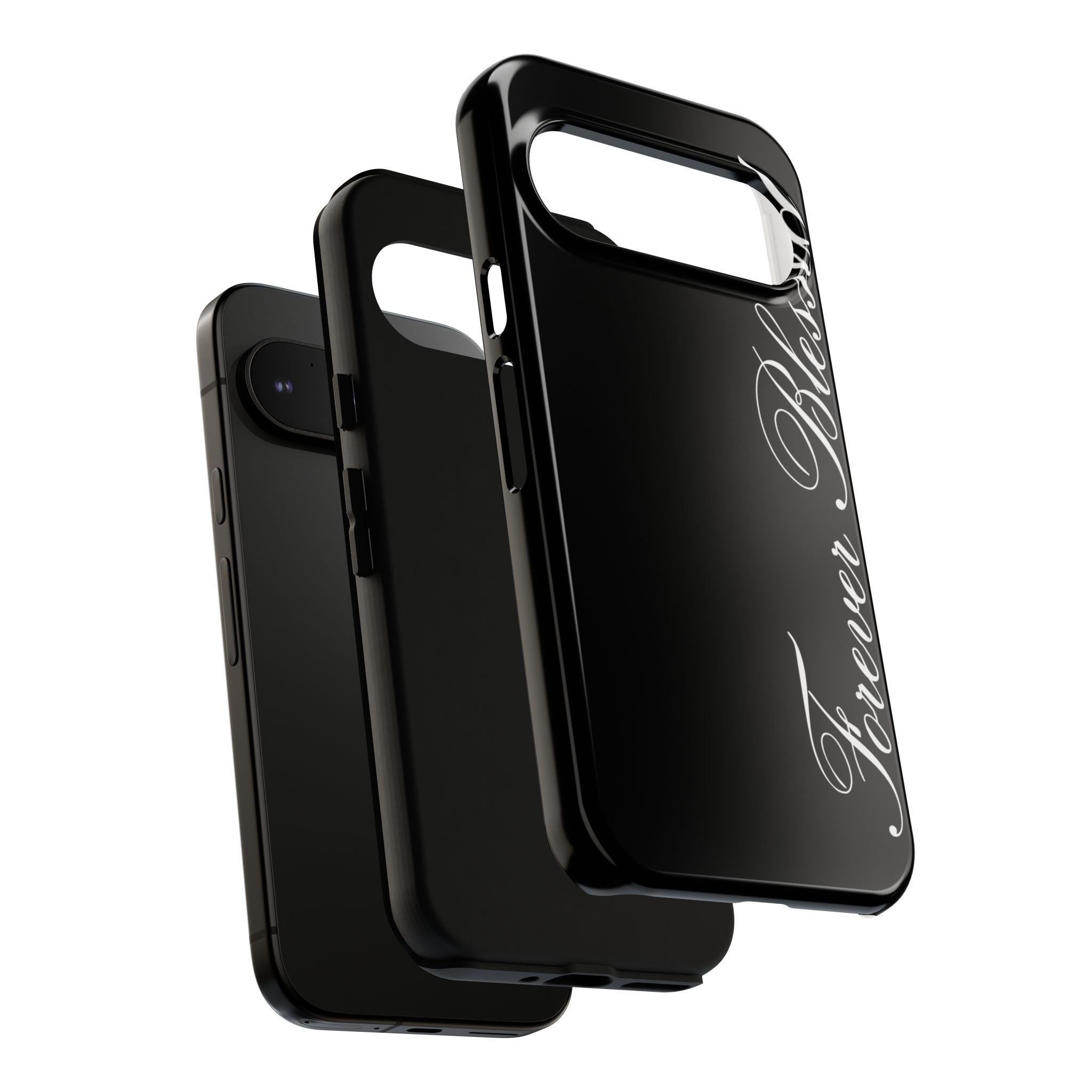 "Forever Blessed" Black Phone Cover