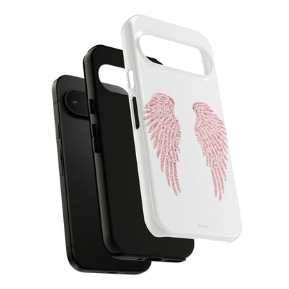 White & Pink Wings Tough Case
