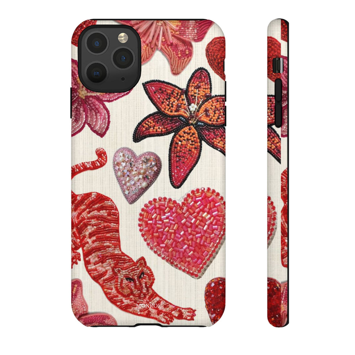 Floral & Heart Pattern Tough Case
