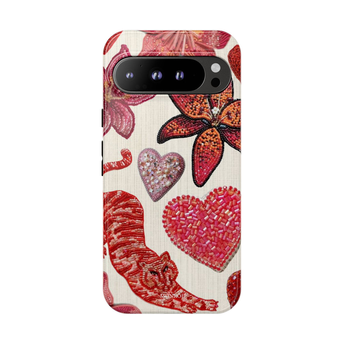 Floral & Heart Pattern Tough Case