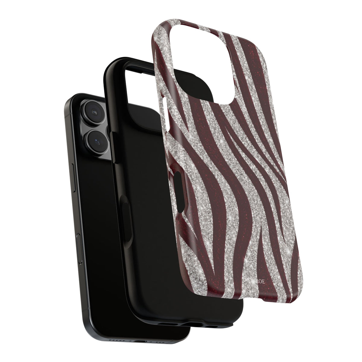 Burgundy Zebra Glitter Tough Case
