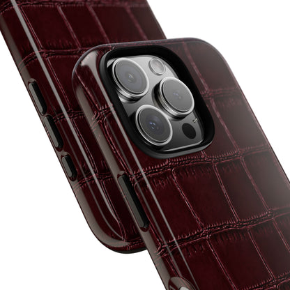 Burgundy Croc Tough Case