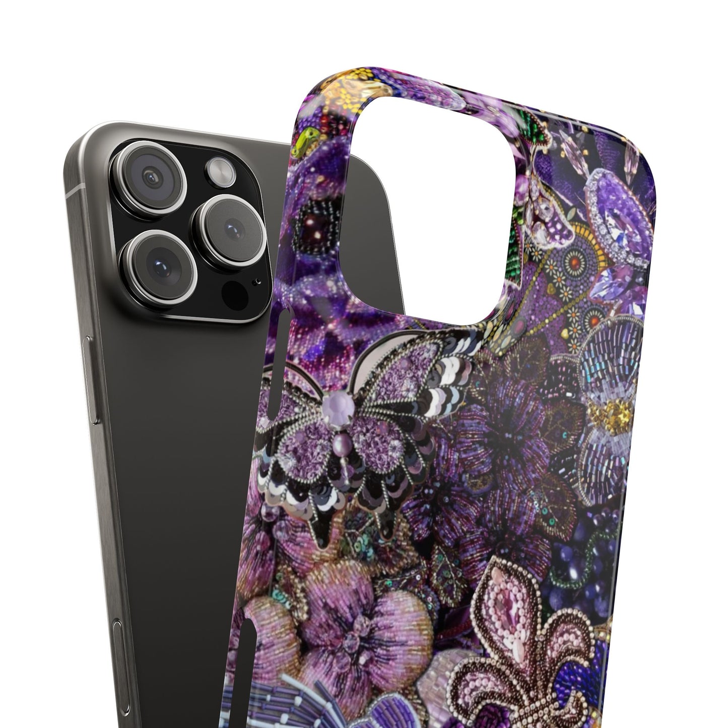 Purple Floral Butterfly Case