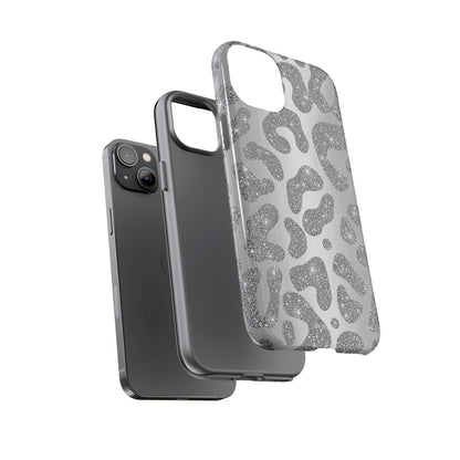 Silver Glitter Leopard Tough Case