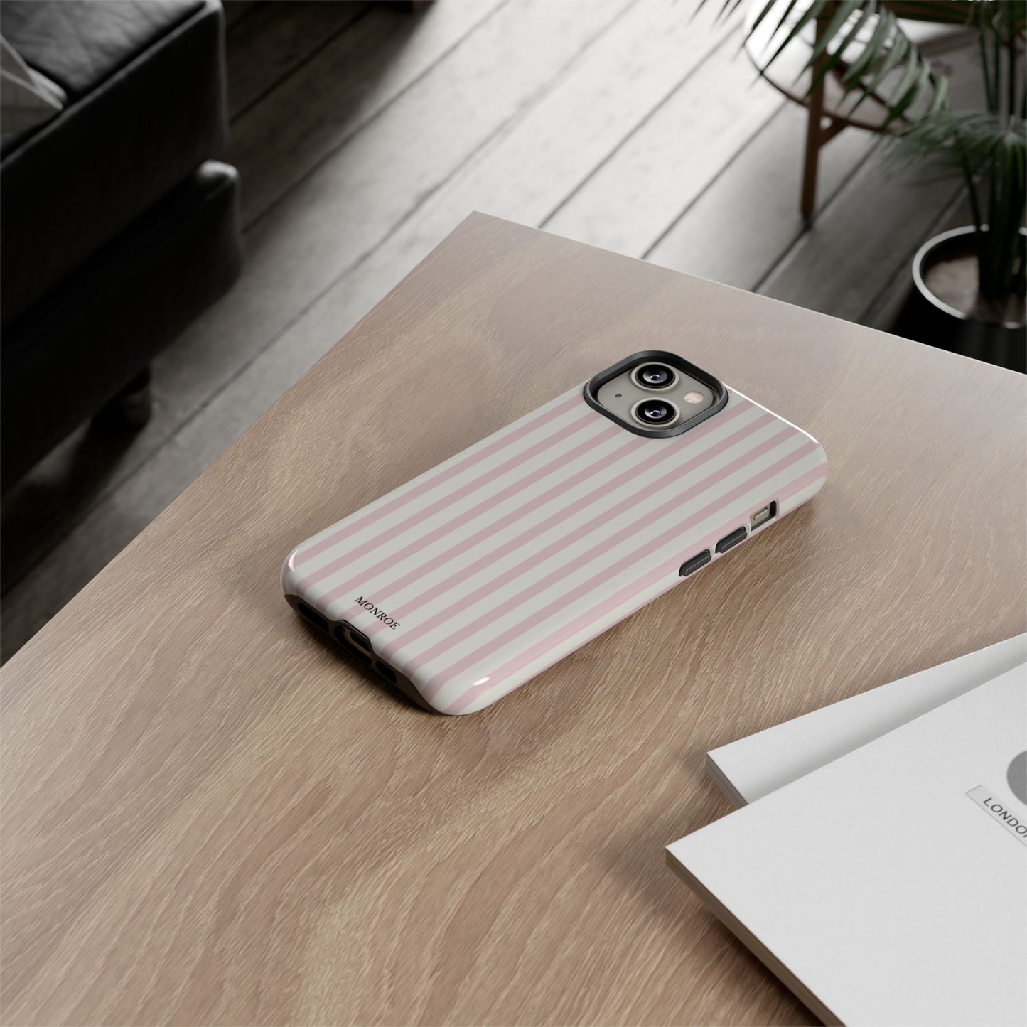 Light Pink Stripe Tough Phone Case