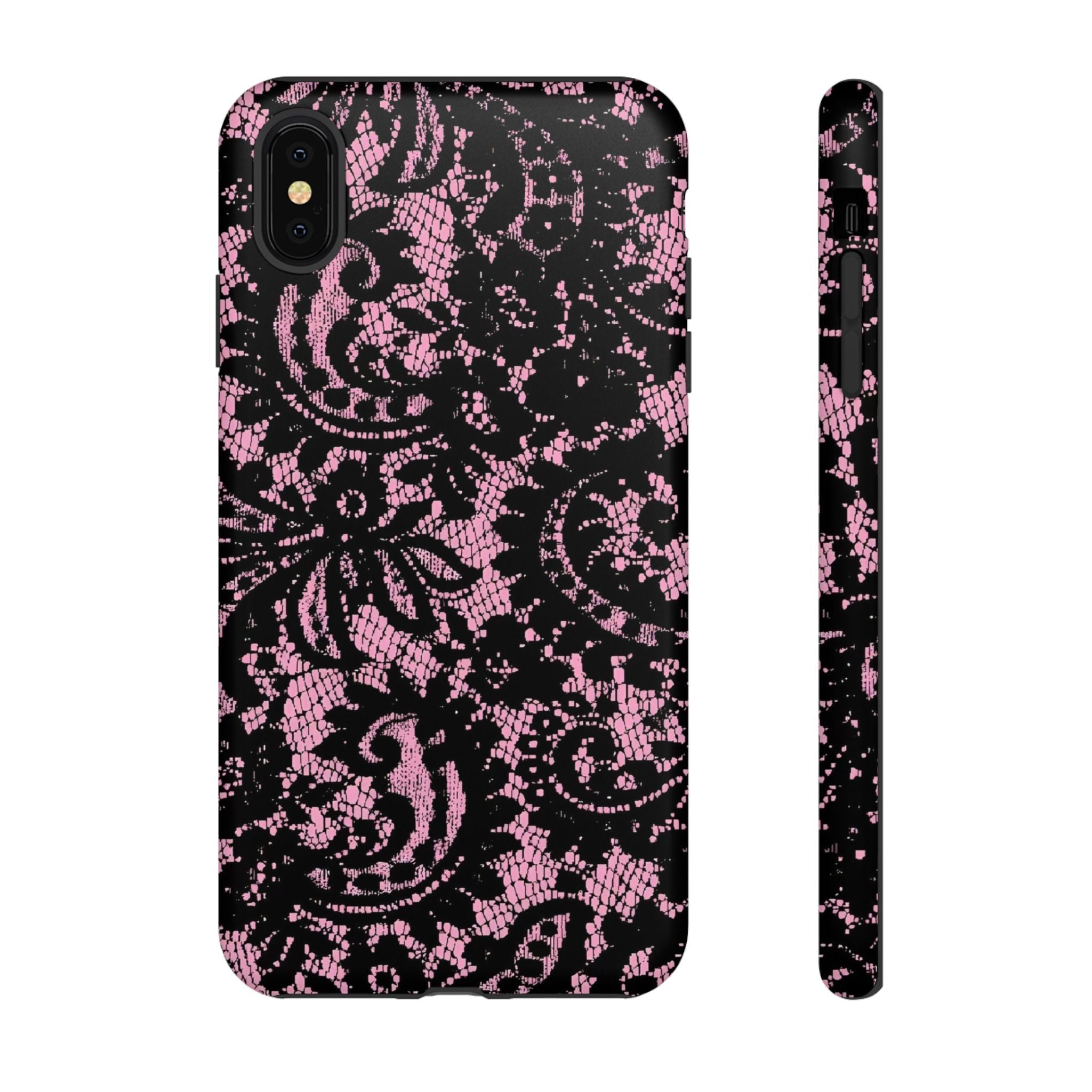 Pink Lace Pattern Tough Phone Case