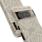 White Lace Pattern Tough Phone Case