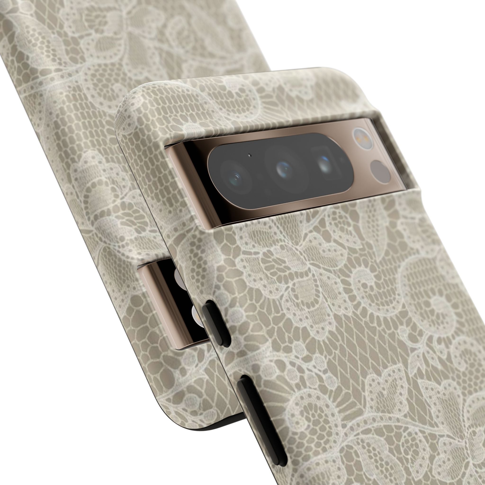 White Lace Pattern Tough Phone Case