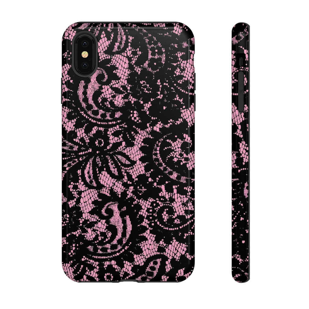 Pink Lace Pattern Tough Phone Case